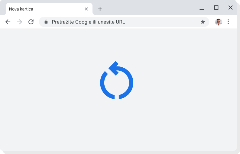 Ažurira se automatski Korisničko sučelje Chrome s ikonom primjene ažuriranja