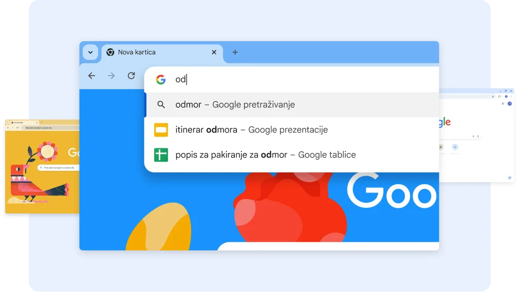 Pretraživanje 'do' prikazuje rezultat Dokumenti za odmor, a dodir na prečac Tablica prikazuje list Popis za pakiranje za odmor.